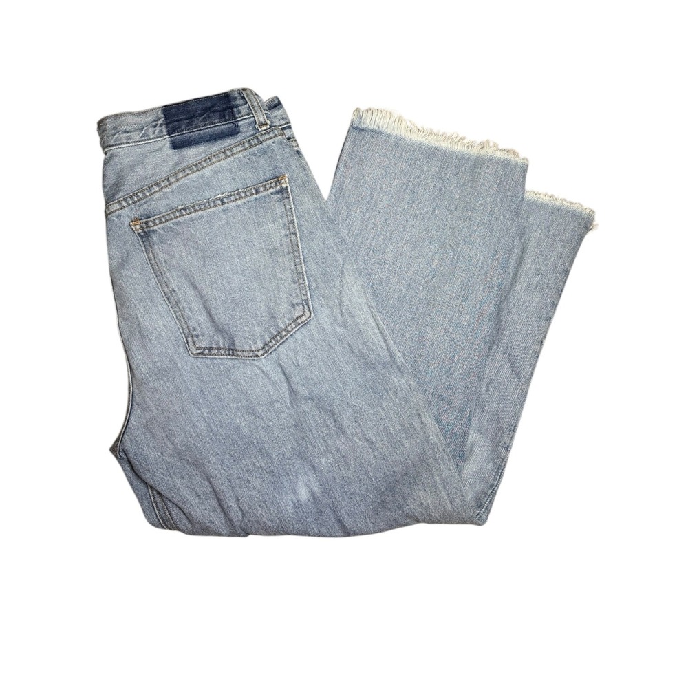 The Great Wayne Jean Kentucky Wash Light Blue Straight Leg Raw Hem Size 30